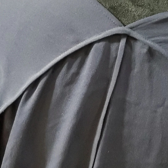 Vince silk navy blue drop shoulders blouse short sleeve - Picture 4 of 6